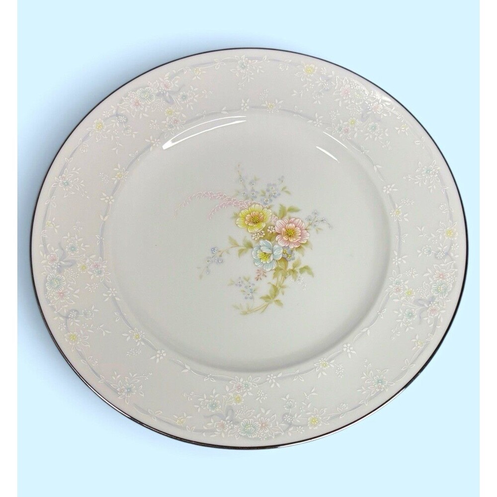Noritake "Anticipation" Plate Cottagecore Decor Floral Fine China Platinum Trim